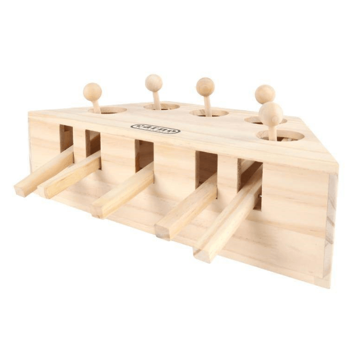 Interactive Wooden Cat Toy - Fun For Hamsters, Kittens, And Cats!-3